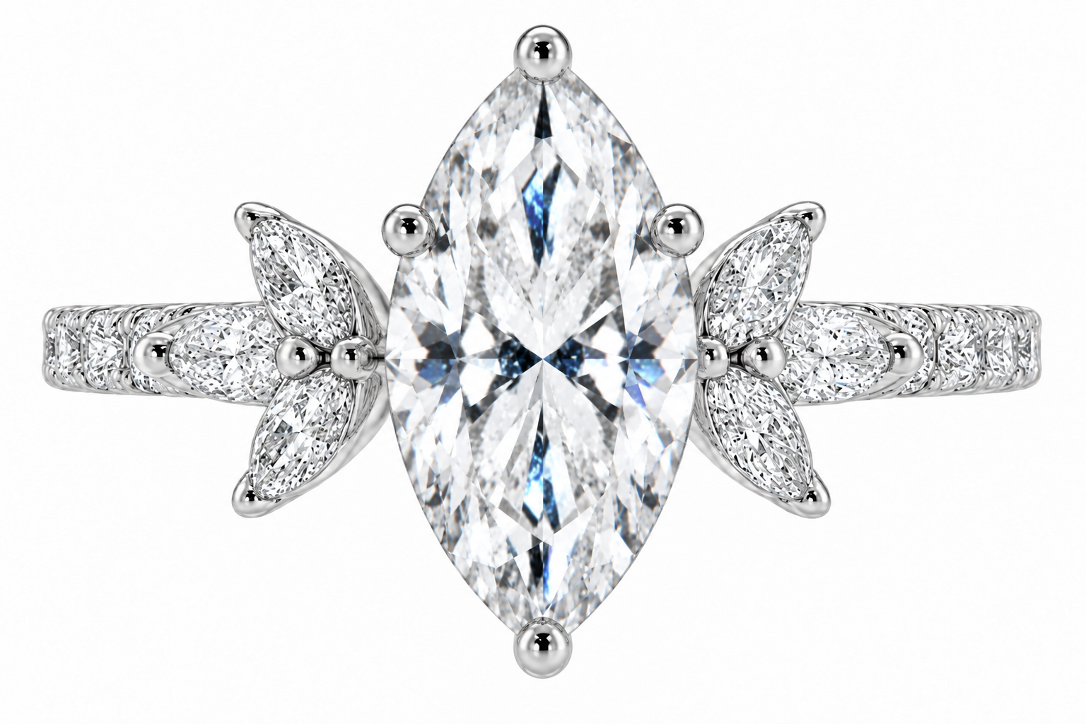 lyric ring - white gold - front view