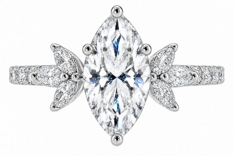 lyric ring - white gold - front view