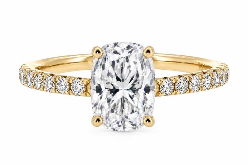 everly ring - yellow gold - front view