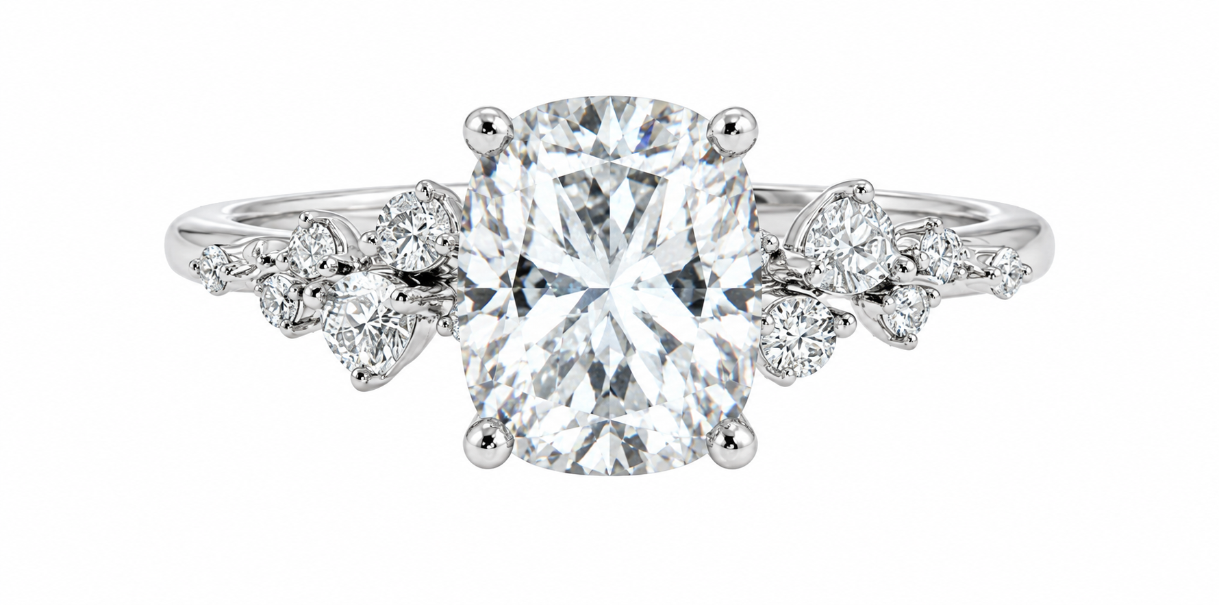 symphony ring - white gold - front view