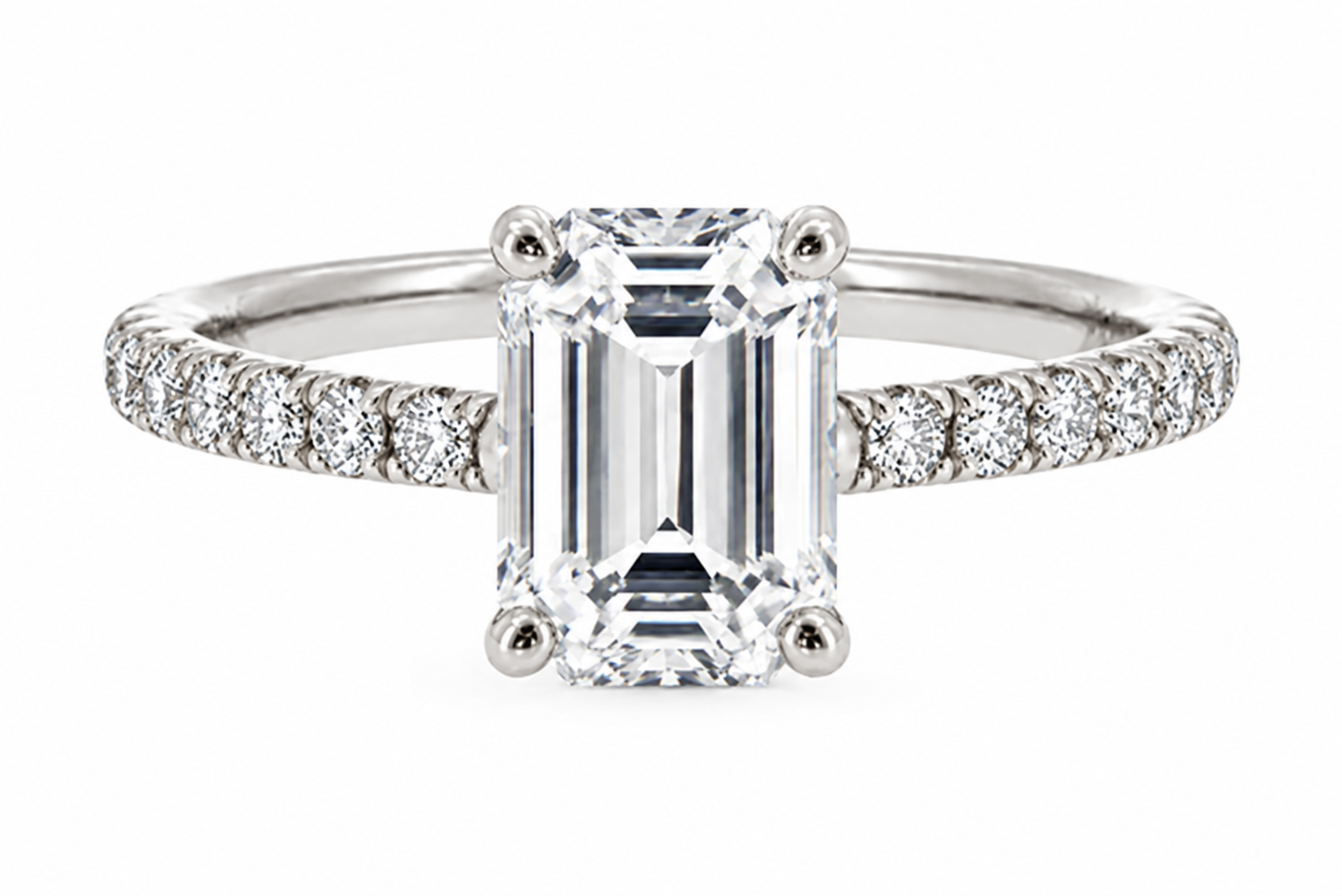 everly ring - white gold - front view