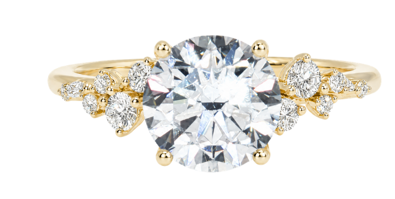 Symphony ring - yellow gold - front view