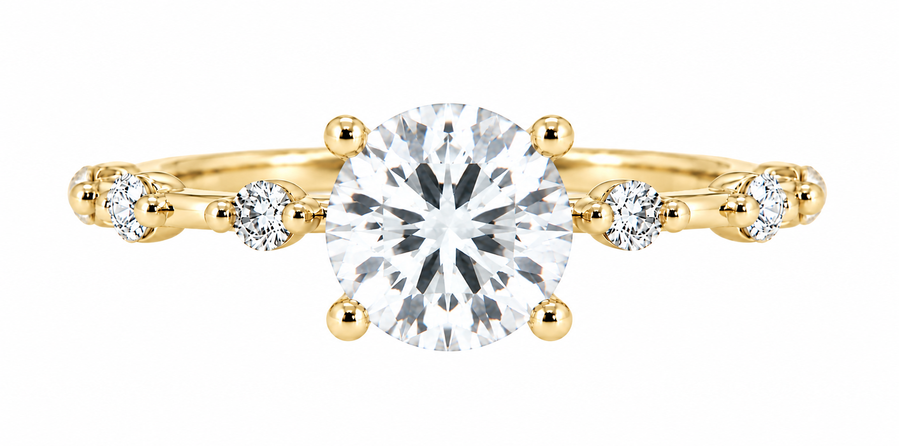 infinite ring - yellow gold - front view 