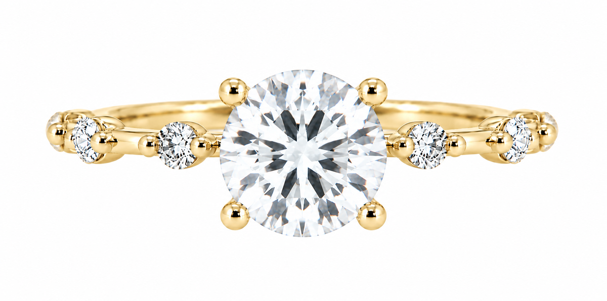 infinite ring - yellow gold - front view 