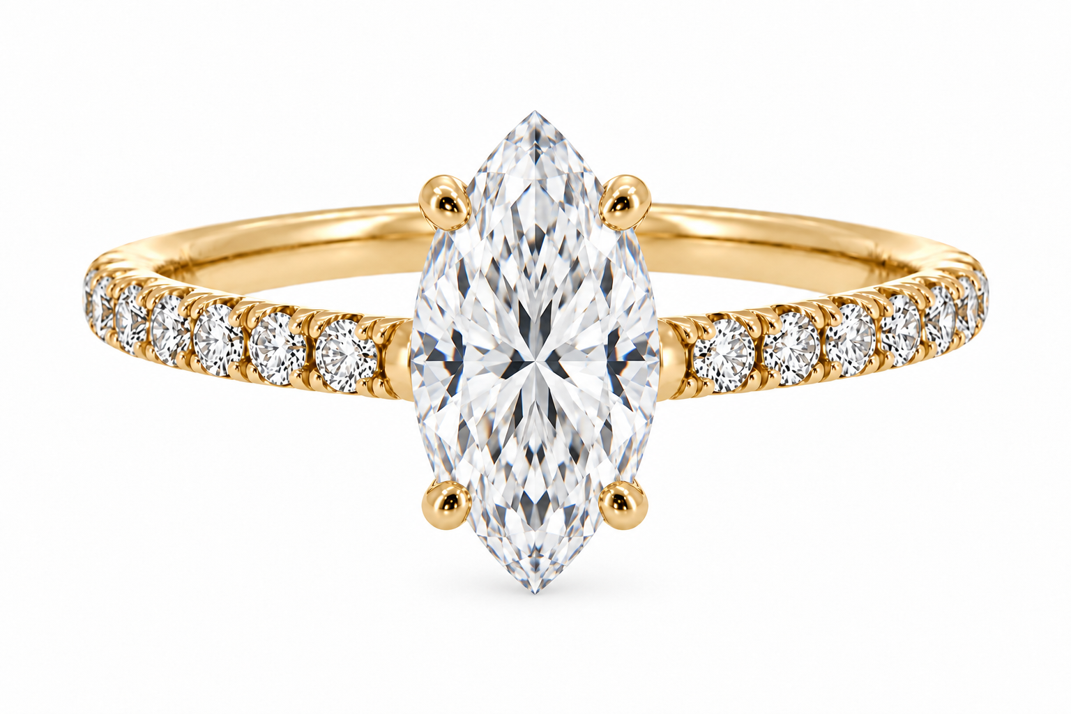 Everly ring - yellow gold - front view