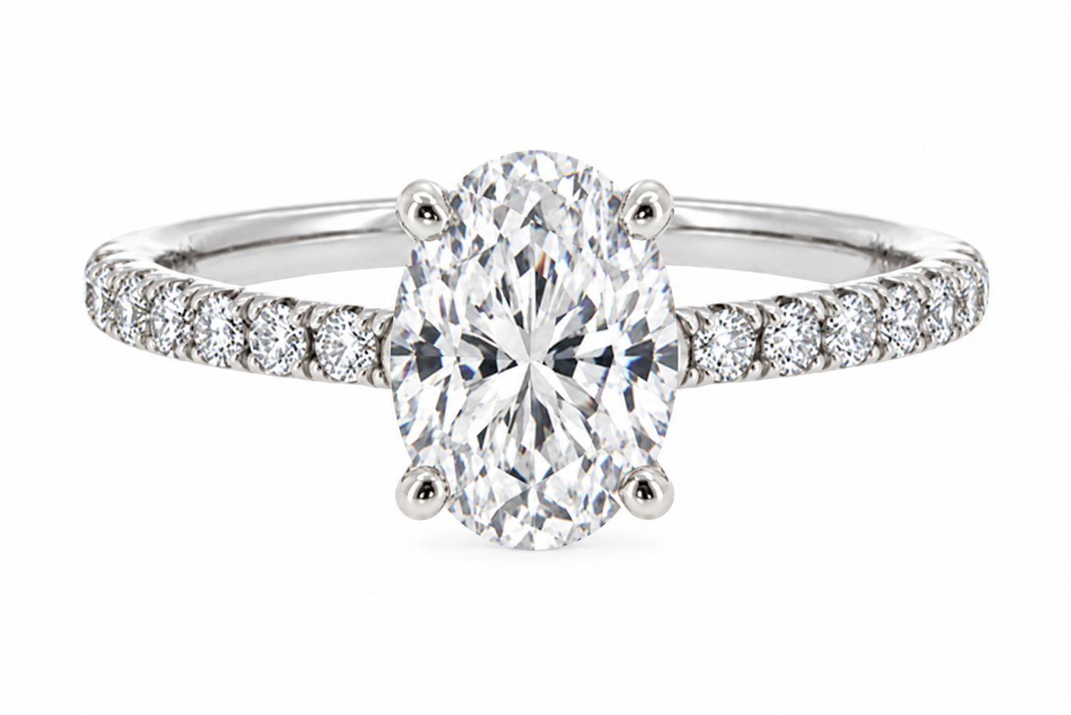 everly ring - white gold - front view