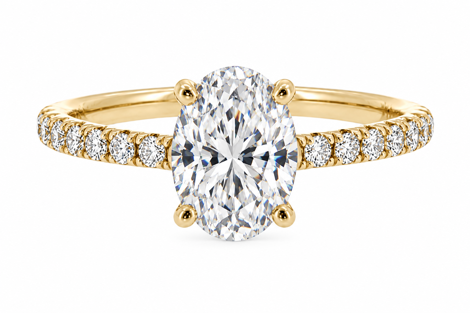 everly ring - yellow gold - front view