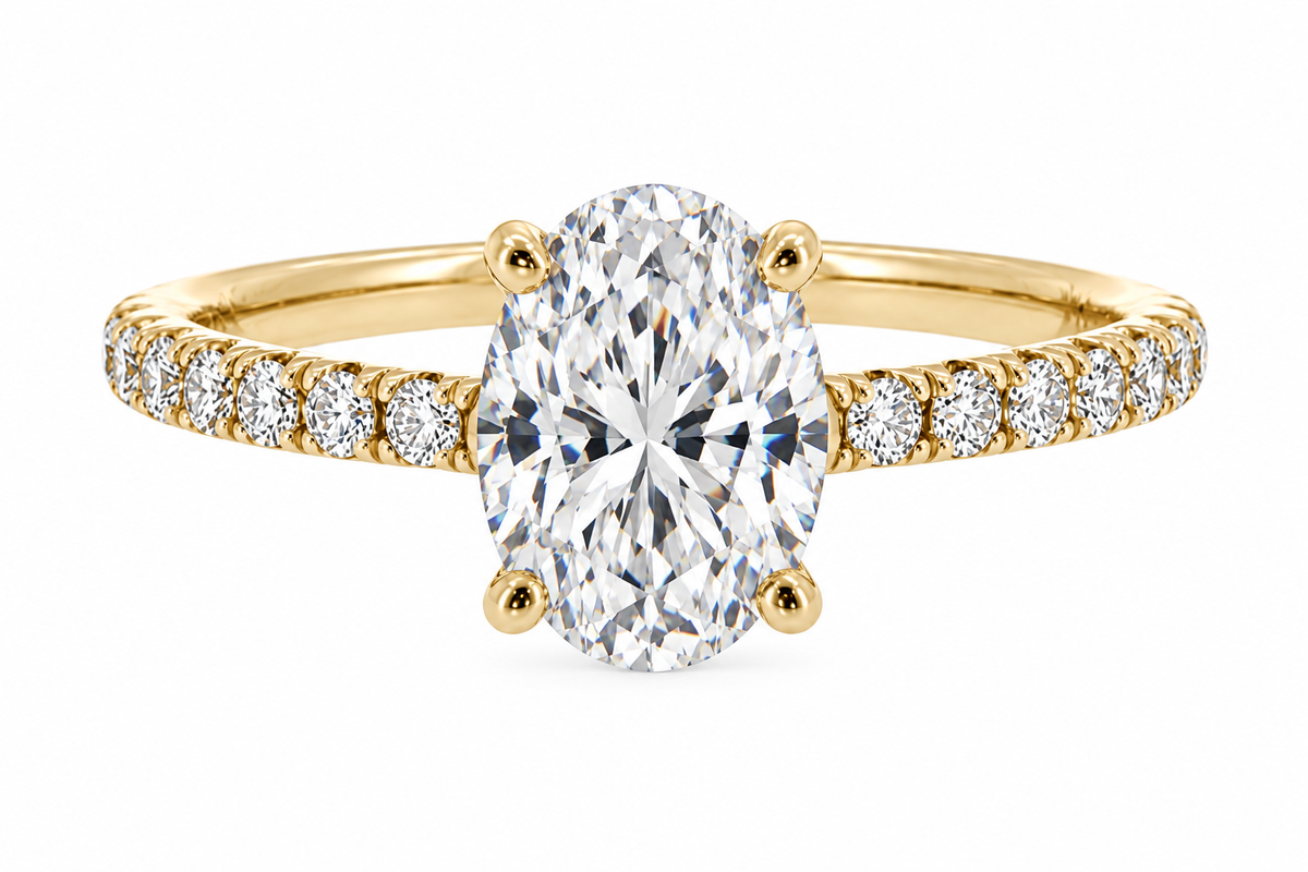 everly ring - yellow gold - front view