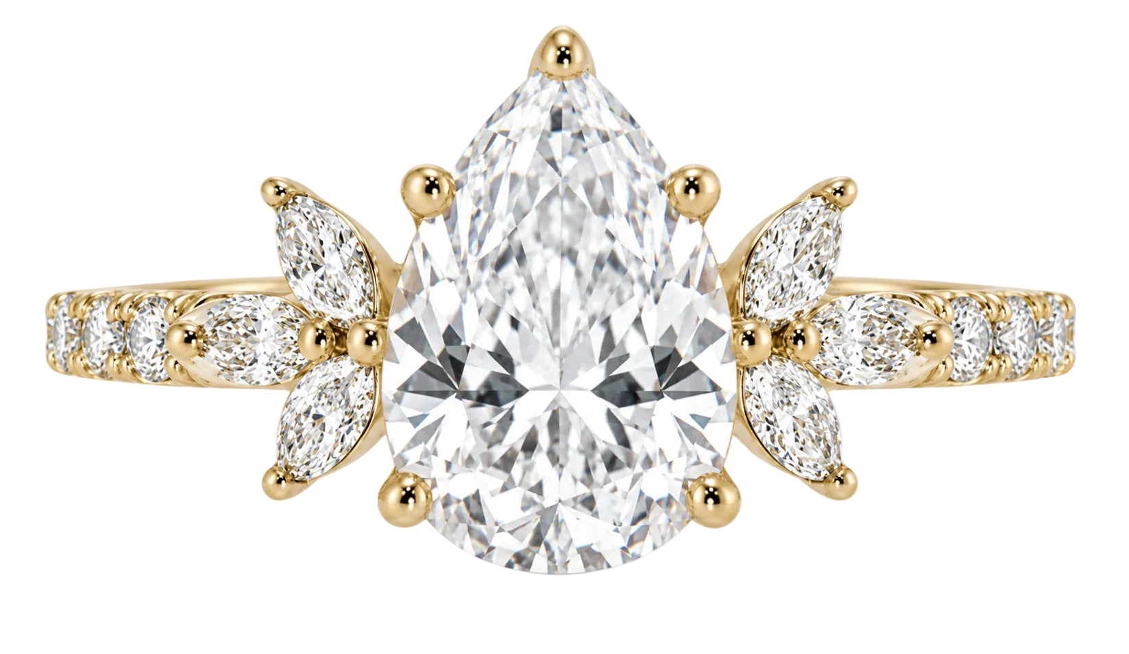 Lyric ring - yellow gold - front view