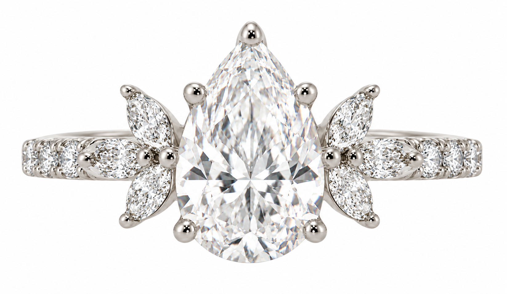 lyric ring - white gold - front view