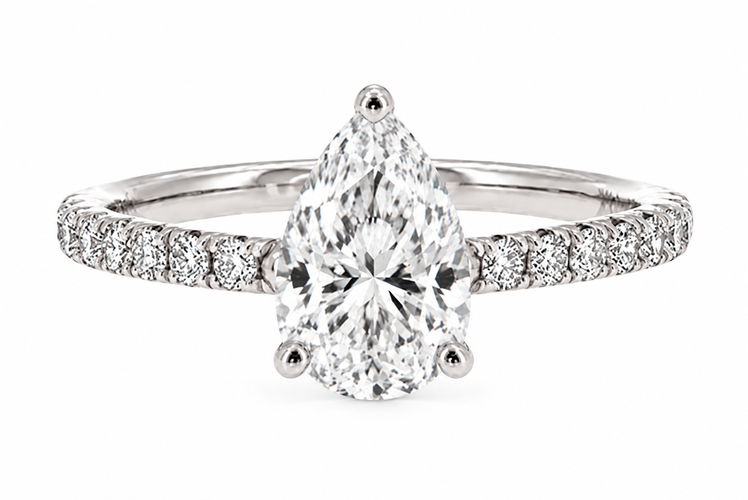 everly ring - white gold - front view