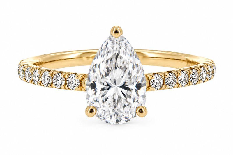 everly ring - yellow gold - front view