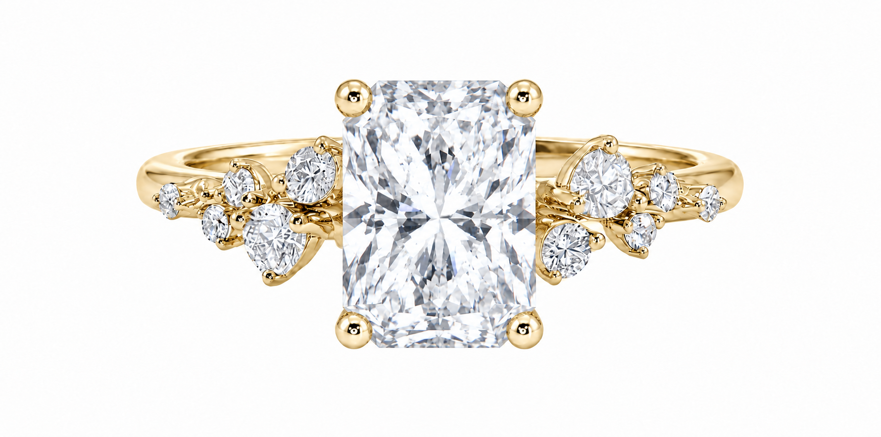 symphony ring - yellow gold- front view