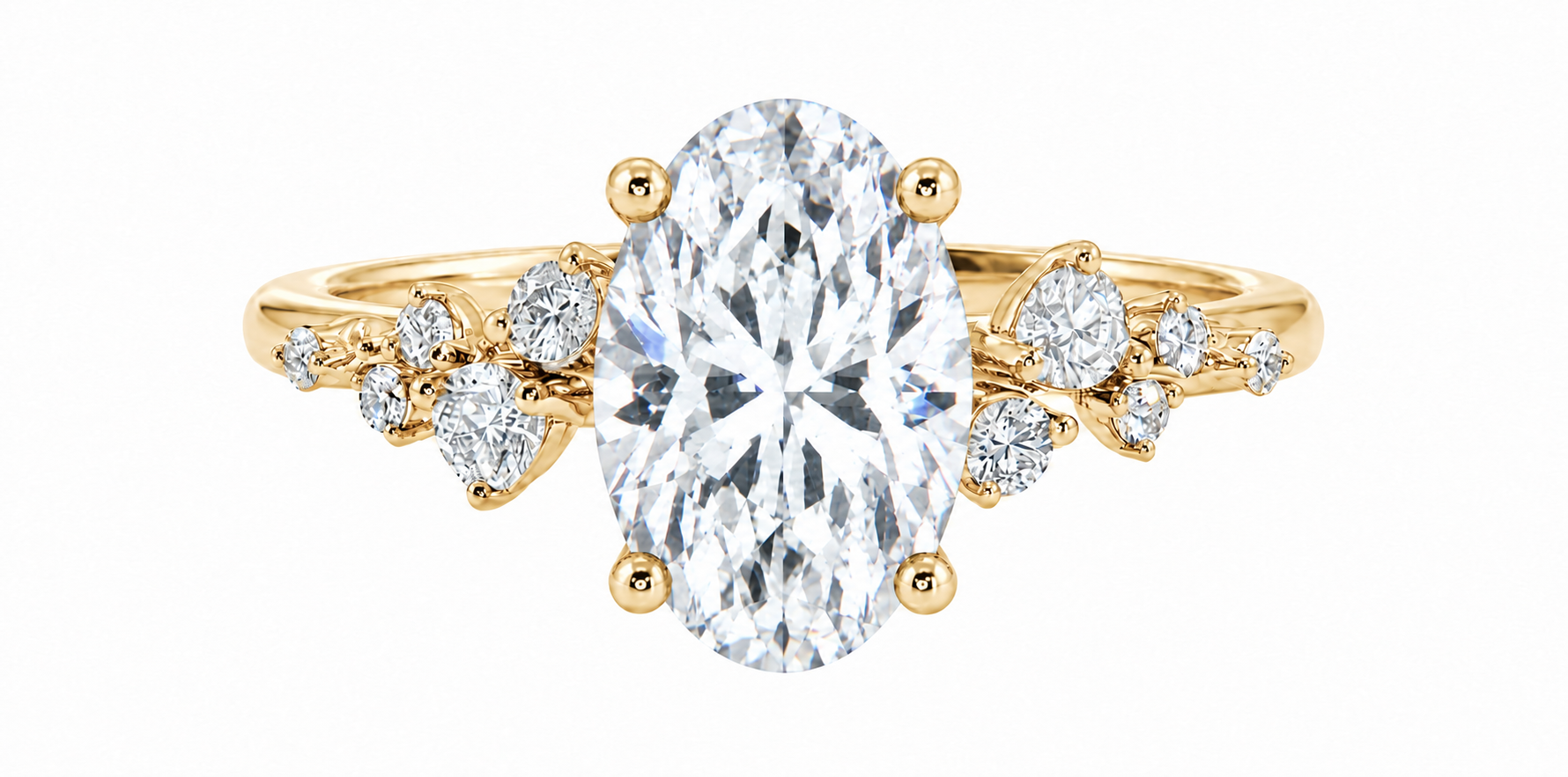 symphony ring - yellow gold - front view