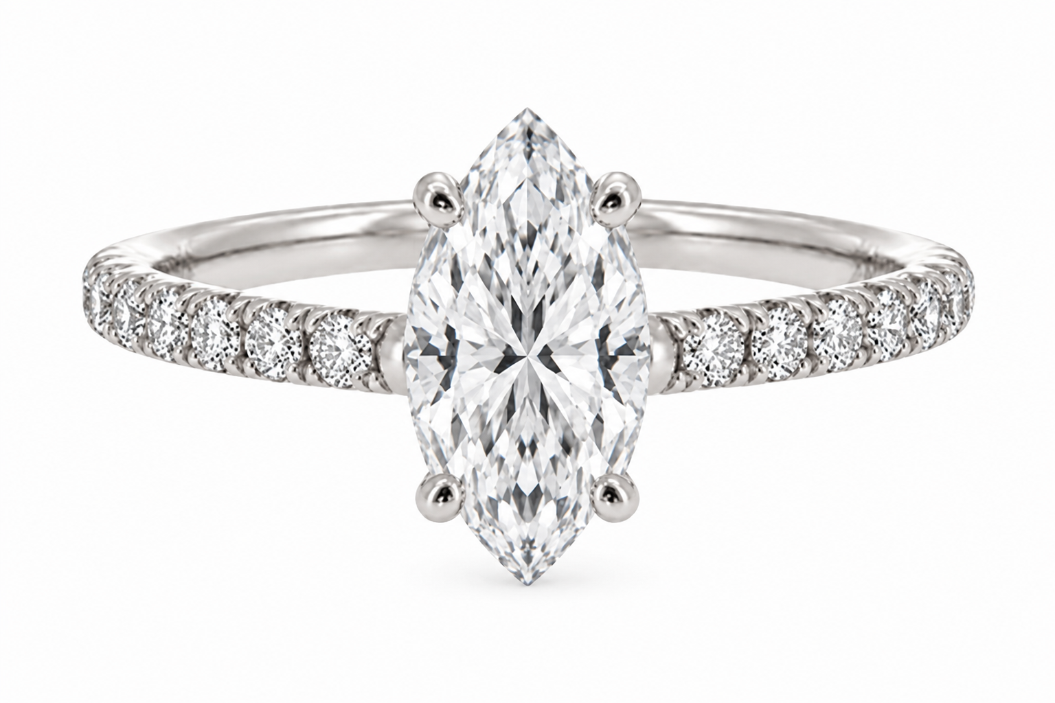 everly ring - white gold - front view