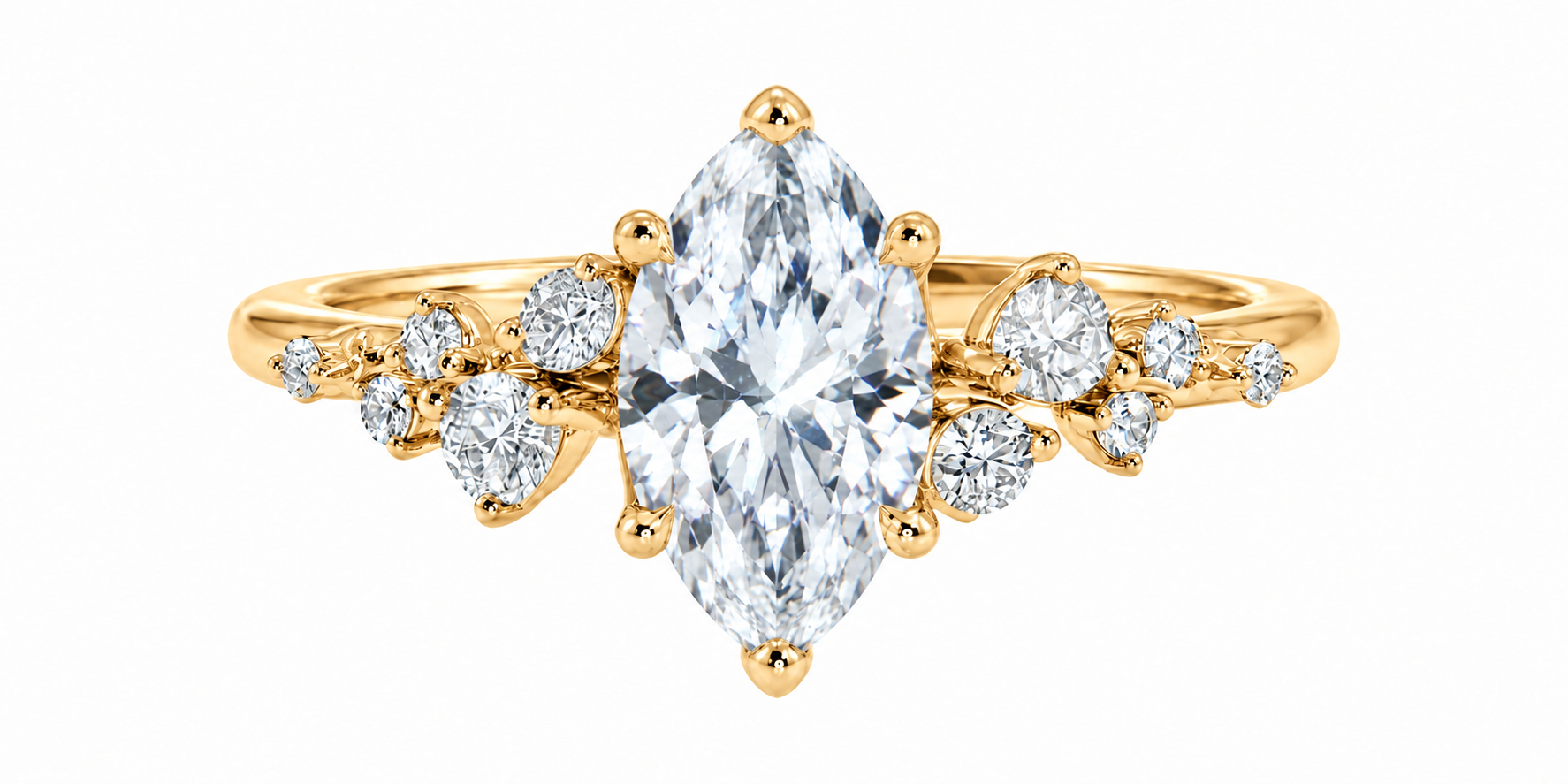 symphony ring - yellow gold - front view