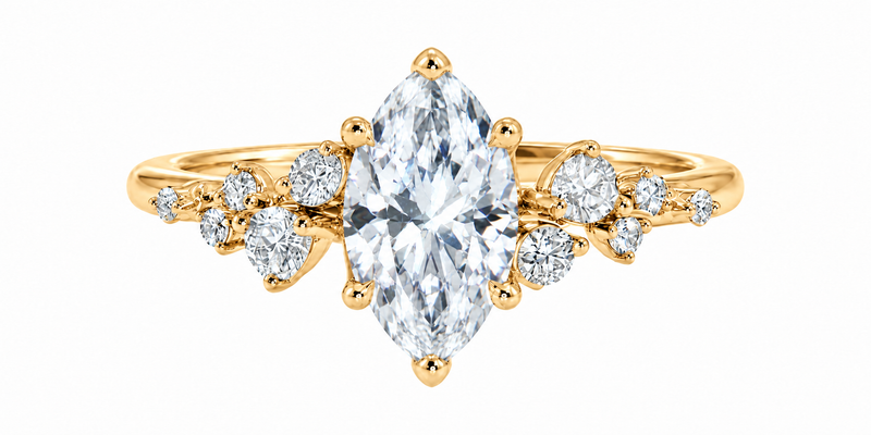 symphony ring - yellow gold - front view