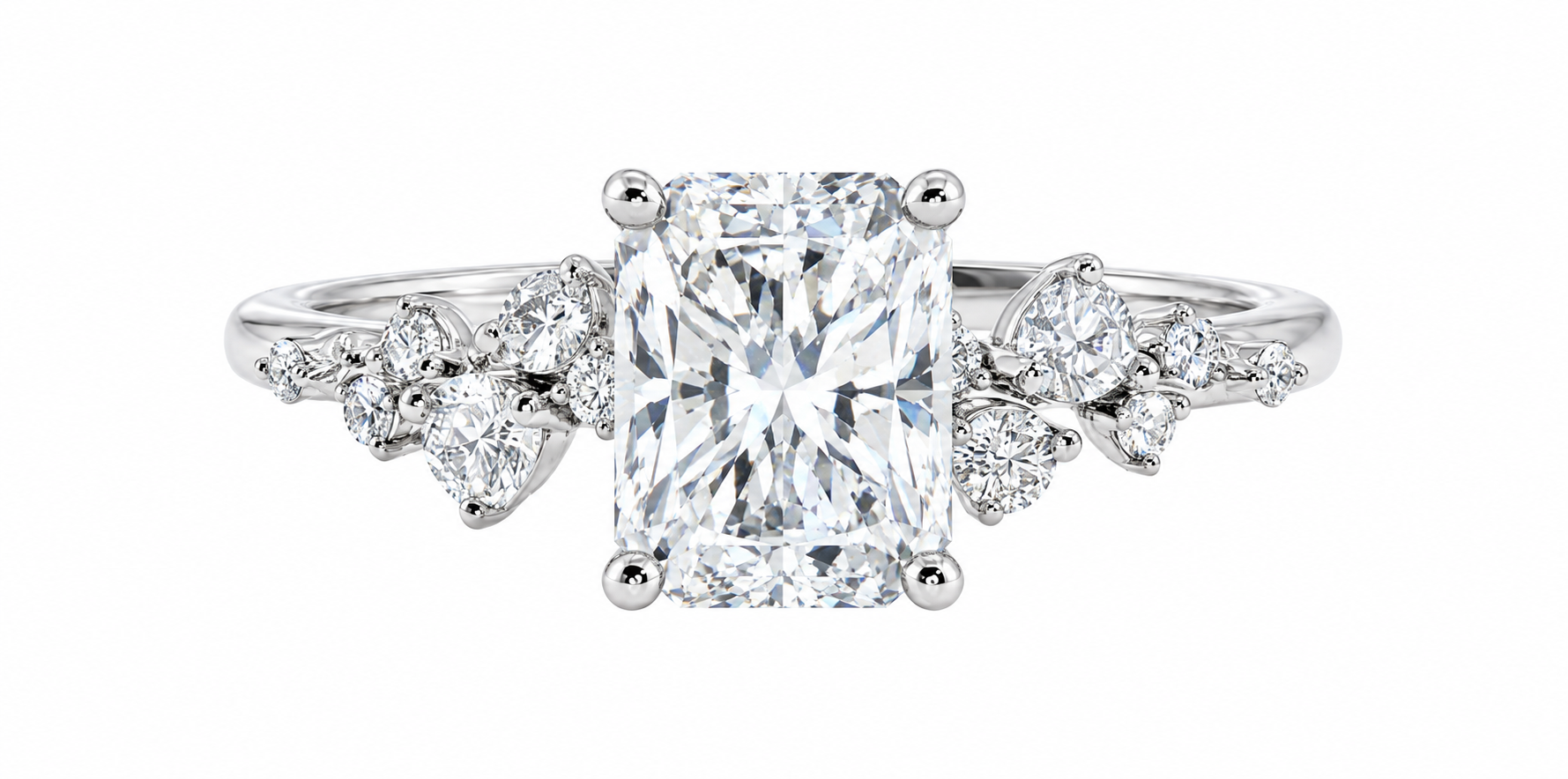 symphony ring - white gold - front view