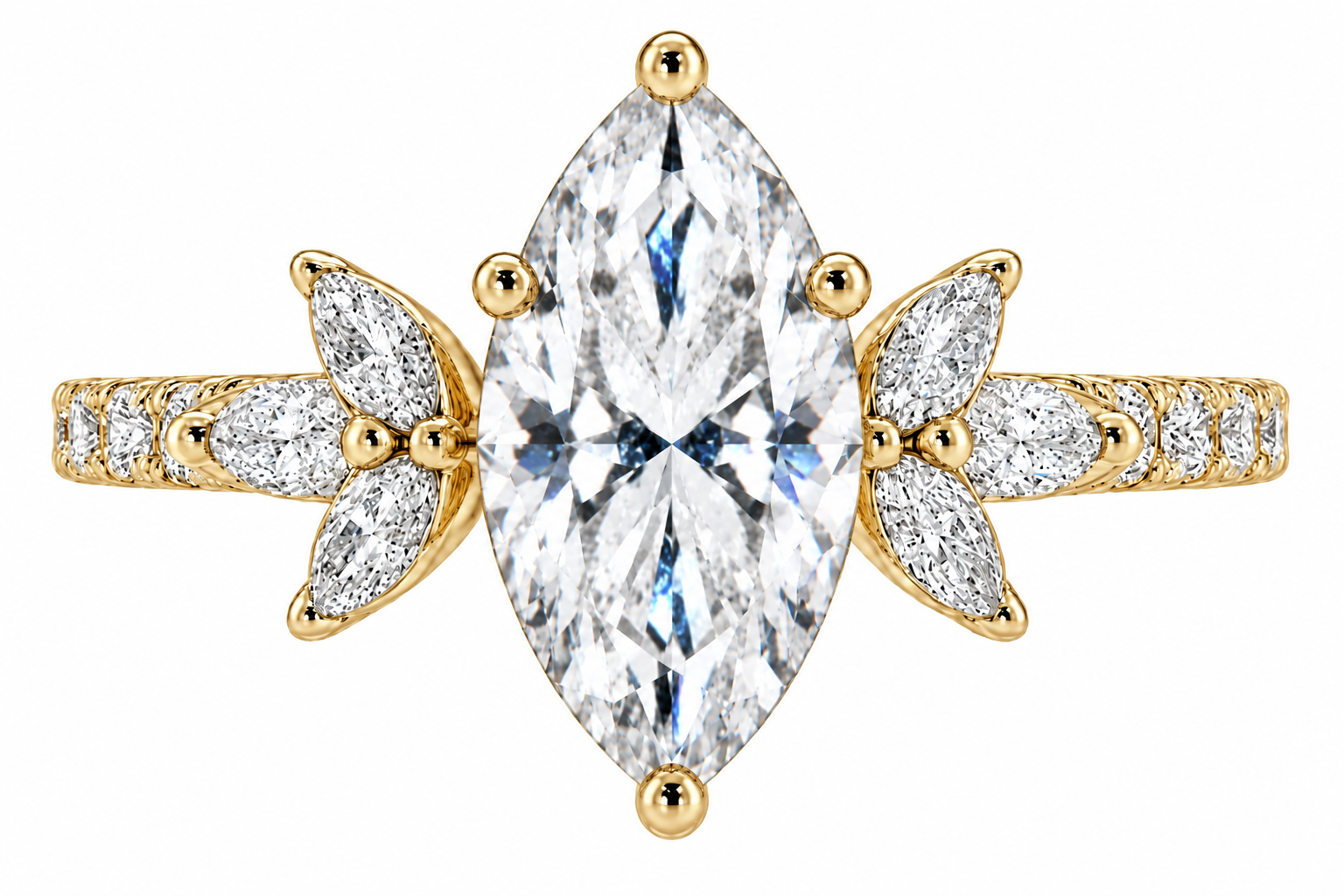 Lyric ring - yellow gold - front view