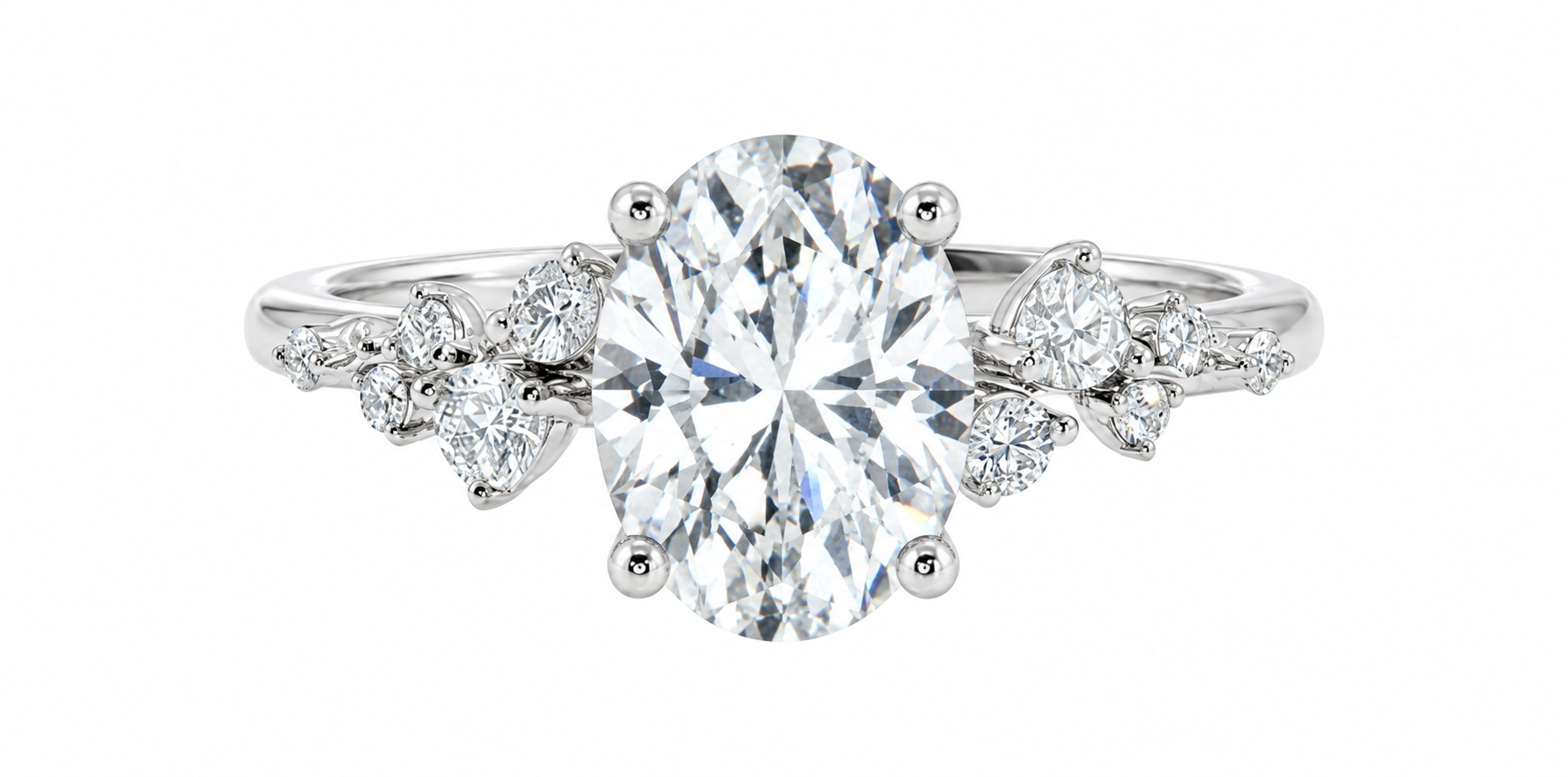 symphony ring - white gold - front view