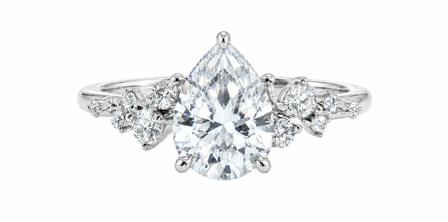 symphony ring - white gold - front view