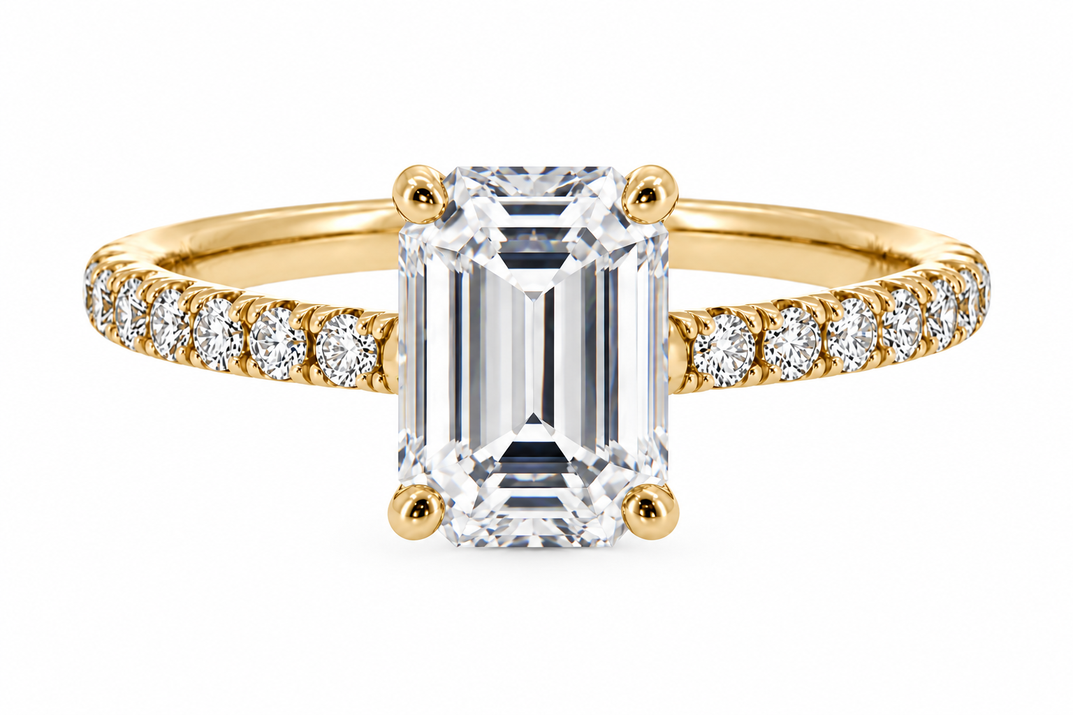 everly ring - yellow gold - front view
