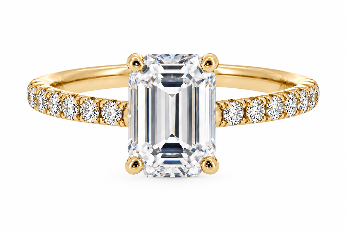 everly ring - yellow gold - front view